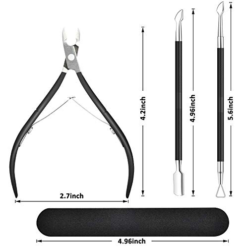 KK-mall Cuticle Trimmer Nippers with Cuticle Pusher & Nail Polish Remover & N...