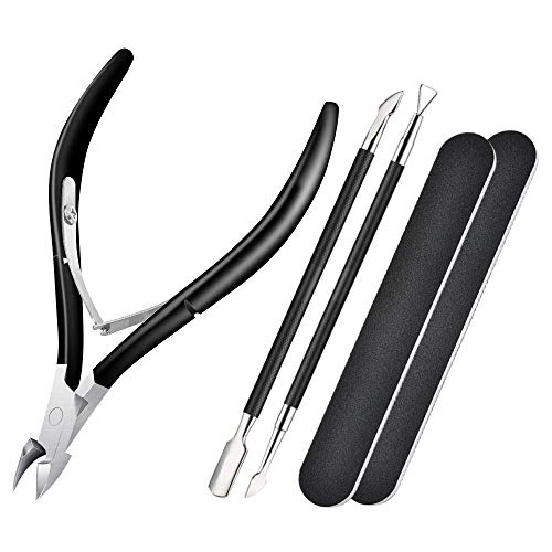 KK-mall Cuticle Trimmer Nippers with Cuticle Pusher & Nail Polish Remover & N...