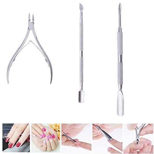 KK-mall Nail Cuticle Pusher Spoon Nail Scissor Stainless Steel Remover Cutter...