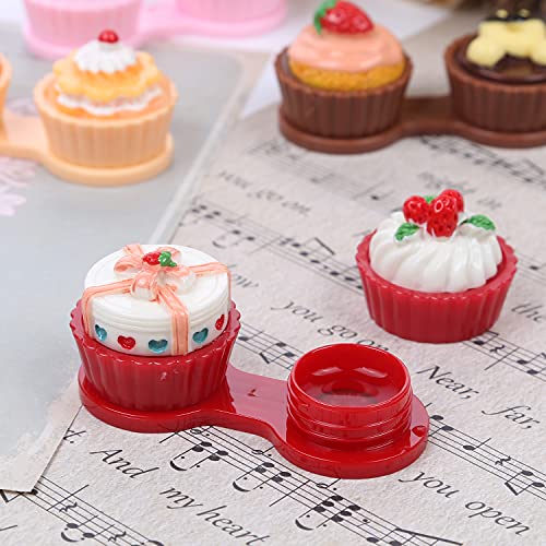 Portable Cute Travel Contact Lens Case Kit Cake Cream Pattern Box Eye Care Ki...