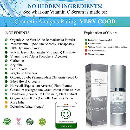 Kleem Organics Vitamin C Serum for Face with Hyaluronic Acid & Vitamin E | Na...
