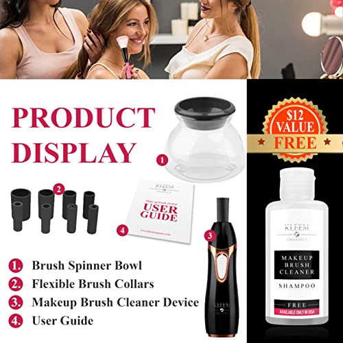 Makeup Brush Cleaner and Dryer Machine, Electric Cosmetic Automatic Brush Spi...