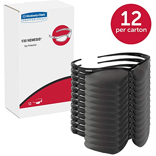 KleenGuard™ V30 Nemesis Safety Glasses (22475), Smoke Anti-Fog Lens with Blac...