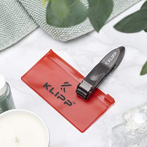 Nail Clippers for Men with Catcher - KLIPP Razor-Sharp Heavy Duty Self-Collec...