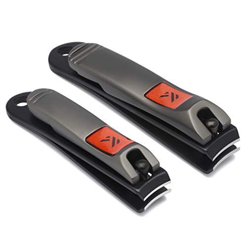 Nail Clippers Set for Men and Women, KLIPP Arched Zinc Alloy Nail Trimmers wi...