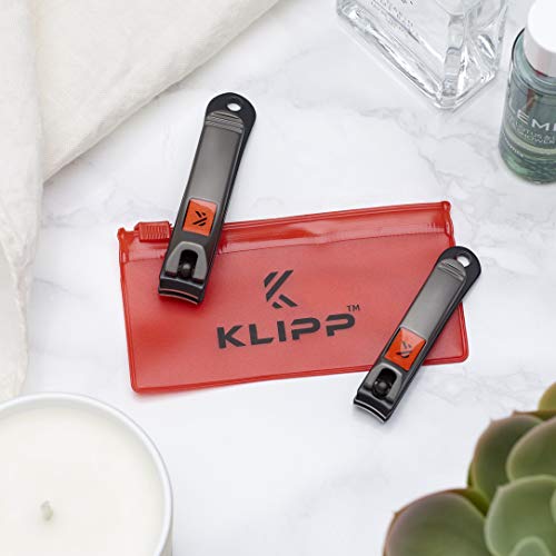Nail Clippers Set for Men and Women, KLIPP Arched Zinc Alloy Nail Trimmers wi...