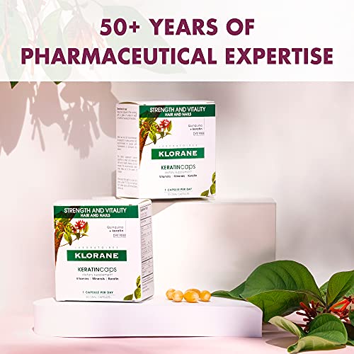 Klorane KERATINcaps Dietary Supplements with Biotin, Quinine, B Vitamins, for...