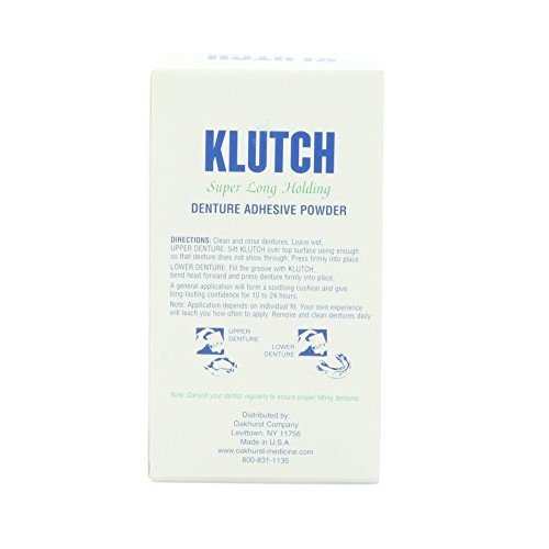 Klutch Denture Adhesive Powder Super Hold 1.75 oz (Pack of 3)