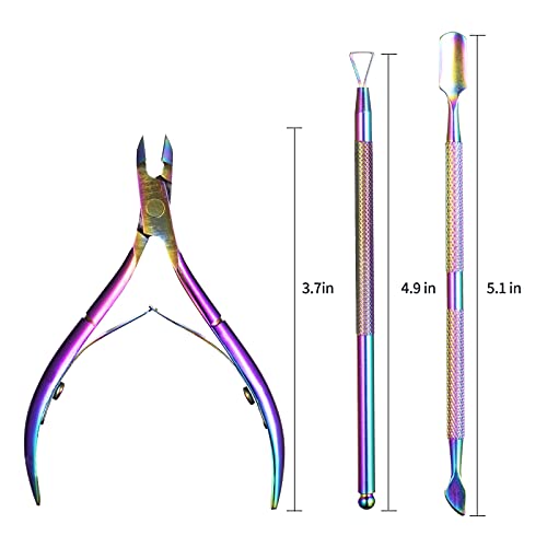 Cuticle Trimmer with Cuticle Pusher, Kmeivol Professional Stainless Steel Cut...