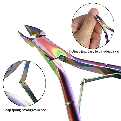 Cuticle Trimmer with Cuticle Pusher, Kmeivol Professional Stainless Steel Cut...