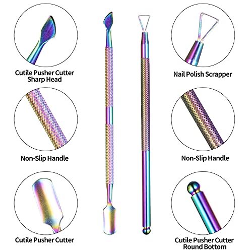 Cuticle Trimmer with Cuticle Pusher, Kmeivol Professional Stainless Steel Cut...