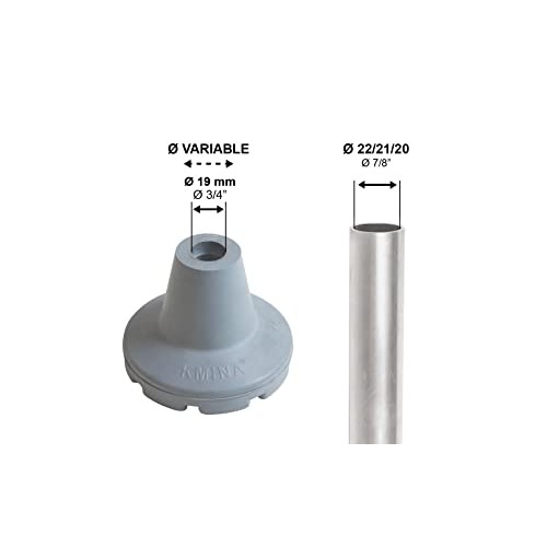 KMINA - Crutch Tips 7/8 inch Heavy Duty (x2 Units), Crutch Tips Non Slip, Cru...