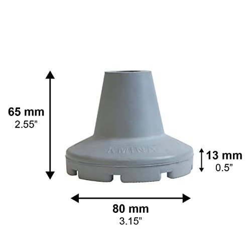 KMINA - Crutch Tips 7/8 inch Heavy Duty (x2 Units), Crutch Tips Non Slip, Cru...