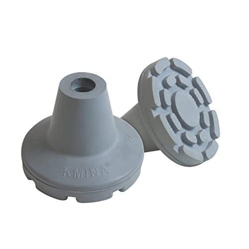 KMINA - Crutch Tips 7/8 inch Heavy Duty (x2 Units), Crutch Tips Non Slip, Cru...