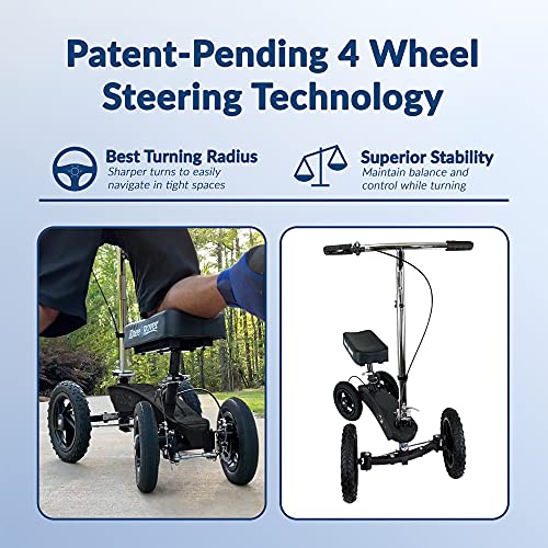 KneeRover All Terrain Fusion Knee Scooter Patent Pending Crutch Alternative w...