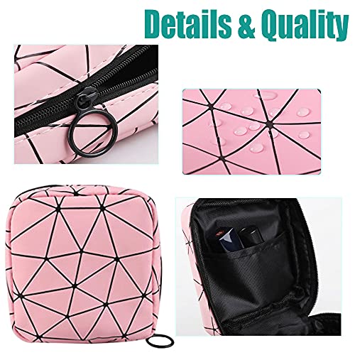KNISUM 3 Piece PU Diamond Cosmetic Bag Sanitary Napkin Storage Bag Portable c...