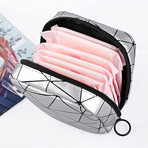 KNISUM 3 Piece PU Diamond Cosmetic Bag Sanitary Napkin Storage Bag Portable c...