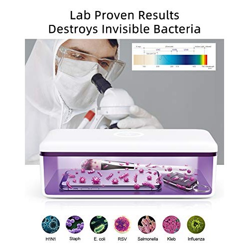 UV Light Sanitizer Box, UV-C Sterilizer Box, UV Phone Sanitizer Box for Smart...