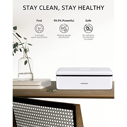 UV Light Sanitizer Box, UV-C Sterilizer Box, UV Phone Sanitizer Box for Smart...