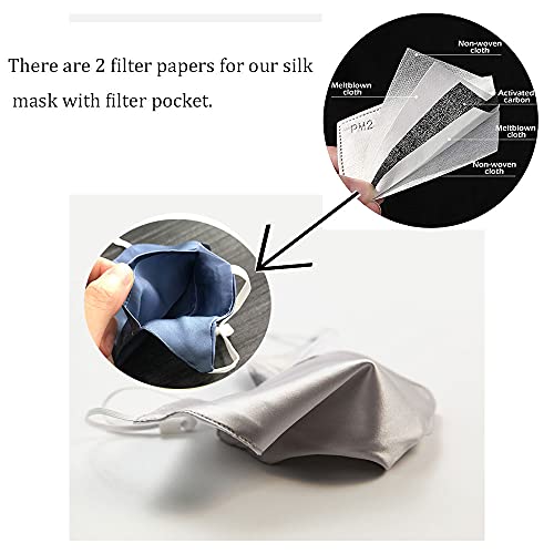 100% Mulberry Silk Face Masks Fashion Mask 19 Momme Silk Mask for Sensitive W...