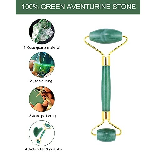 Guasha Tool for Face, Jade Roller Gua Sha Massage Tool Set, Beauty Facial Ski...