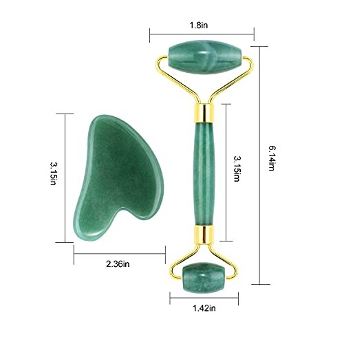 Guasha Tool for Face, Jade Roller Gua Sha Massage Tool Set, Beauty Facial Ski...