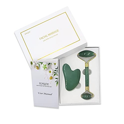 Guasha Tool for Face, Jade Roller Gua Sha Massage Tool Set, Beauty Facial Ski...