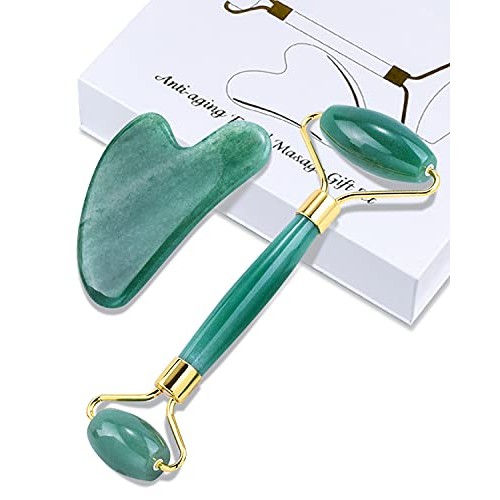 Guasha Tool for Face, Jade Roller Gua Sha Massage Tool Set, Beauty Facial Ski...