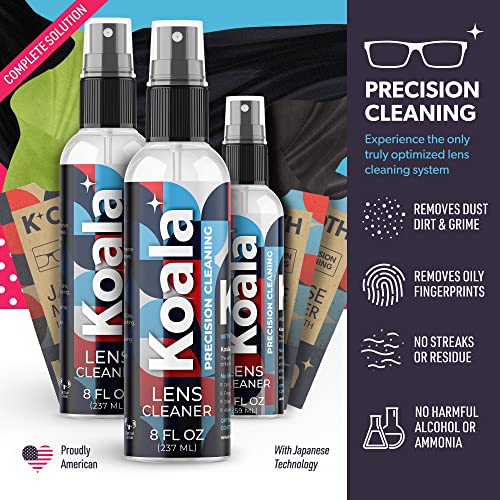 Koala Eyeglass Lens Cleaner Spray Kit | American Made | 18 Ounces + 3 Koala C...