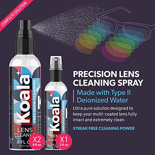 Koala Eyeglass Lens Cleaner Spray Kit | American Made | 18 Ounces + 3 Koala C...