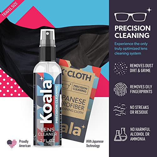 Koala Eyeglass Lens Cleaner Spray Kit | American Made | 2 Ounces + 1 Koala Cl...