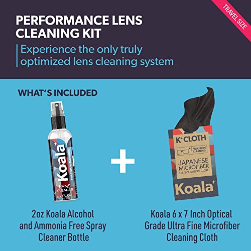 Koala Eyeglass Lens Cleaner Spray Kit | American Made | 2 Ounces + 1 Koala Cl...