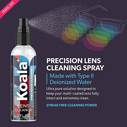 Koala Eyeglass Lens Cleaner Spray Kit | American Made | 2 Ounces + 1 Koala Cl...