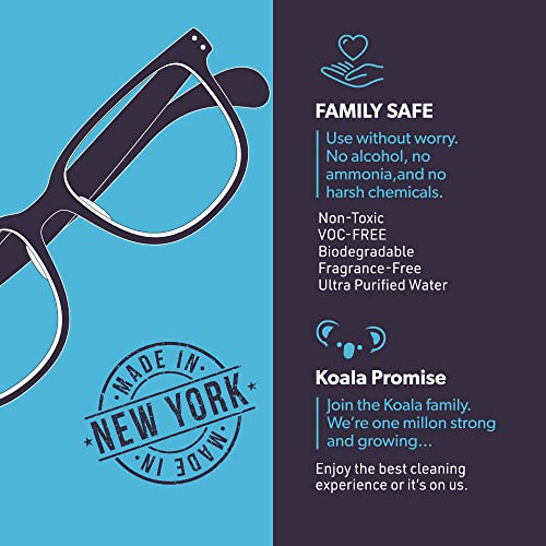 Koala Eyeglass Lens Cleaner Spray Kit | American Made | 2 Ounces + 1 Koala Cl...
