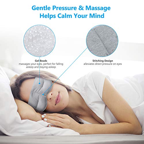Weighted Sleep Mask Pain Relief Mask, Hot Cold Therapy Compression for Headac...