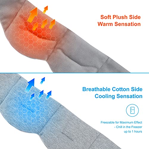 Weighted Sleep Mask Pain Relief Mask, Hot Cold Therapy Compression for Headac...