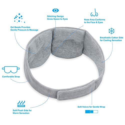 Weighted Sleep Mask Pain Relief Mask, Hot Cold Therapy Compression for Headac...