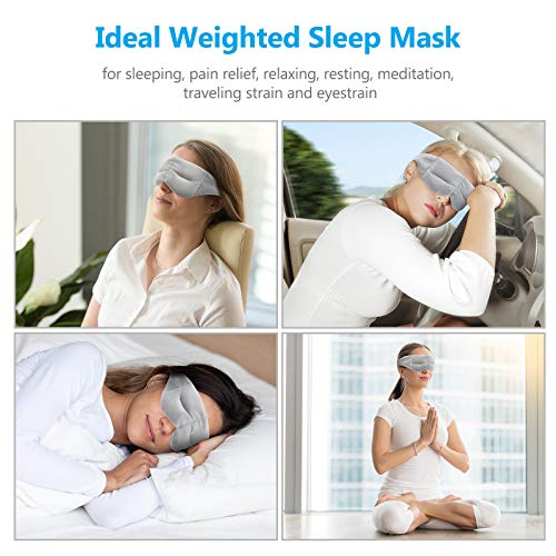 Weighted Sleep Mask Pain Relief Mask, Hot Cold Therapy Compression for Headac...
