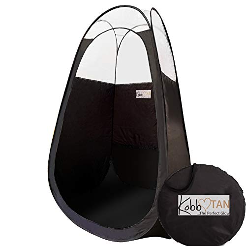 KobbTan Large Deluxe Spray Tanning Pop Up Tent in 1/3 Clear Black Portable Mo...