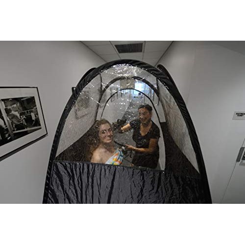 KobbTan Large Deluxe Spray Tanning Pop Up Tent in 1/3 Clear Black Portable Mo...