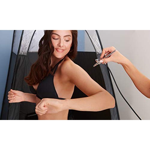 KobbTan Large Deluxe Spray Tanning Pop Up Tent in 1/3 Clear Black Portable Mo...