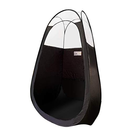 KobbTan Large Deluxe Spray Tanning Pop Up Tent in 1/3 Clear Black Portable Mo...
