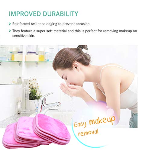 KODAMO | Reusable Makeup Remover Cloth 6 x 6 in 12 Pack - Microfiber Washable...