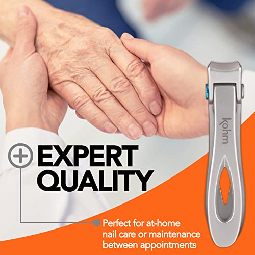 KOHM Nail Clippers for Thick Nails - Heavy Duty, Wide Mouth Professional Fing...