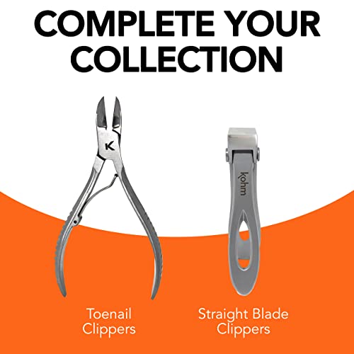 KOHM Nail Clippers for Thick Nails - Heavy Duty, Wide Mouth Professional Fing...