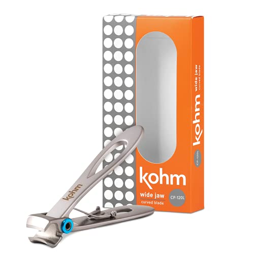 KOHM Nail Clippers for Thick Nails - Heavy Duty, Wide Mouth Professional Fing...