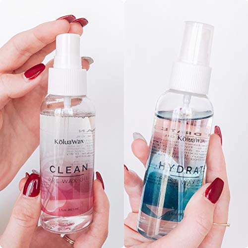 Clean & Hydrate At Home Waxing Kit Oils – Pre Wax Cleanser Preps & Protects S...