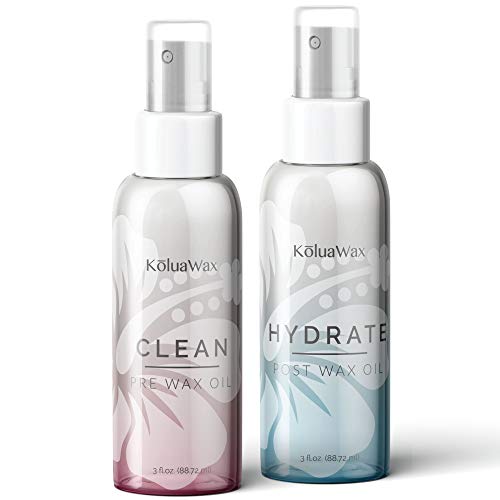 Clean & Hydrate At Home Waxing Kit Oils – Pre Wax Cleanser Preps & Protects S...