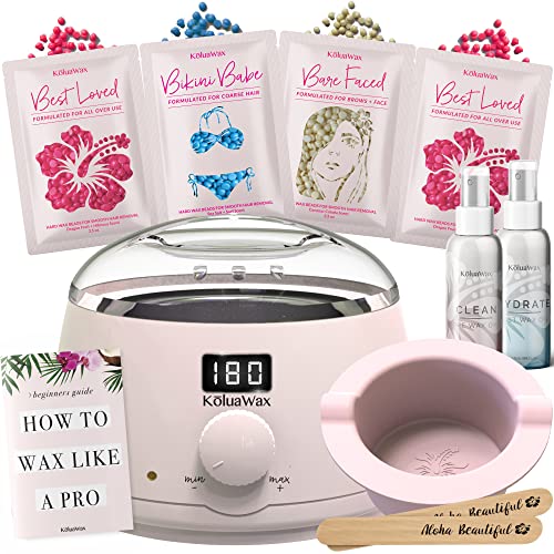 Waxing Kit Digital Wax Warmer Hair Removal with Hard Wax Beans. KoluaWax Mach...