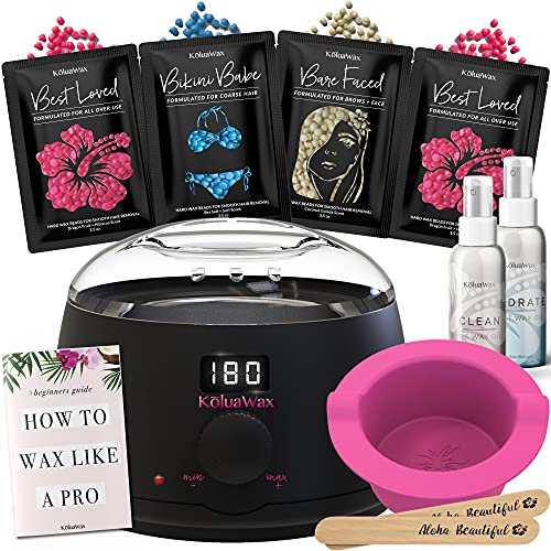 Waxing Kit Wax Warmer Hair Removal with Hard Wax Beans. KoluaWax Multiple For...